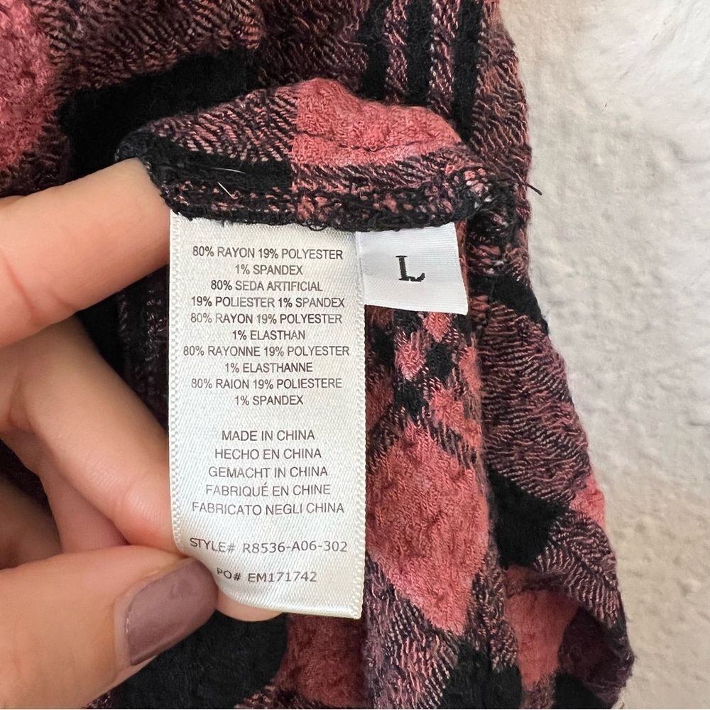 Anthropologie Cloth & Stone Daia Plaid Mini Dress Size Large (Missing Belt) - Picture 9 of 10